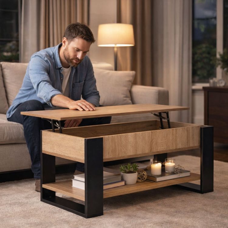 Stolik kawowy ModernHome Lift-Top – Inteligentne meblowanie Twojego salonu | Model 2026 - obrazek 12