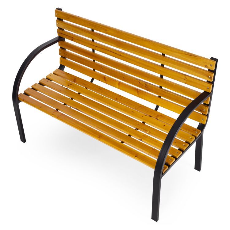 Ławka ogrodowa drewniana MultiGarden 122 cm – Stalowa konstrukcja | Klasyczny design parkowy 260 kg - obrazek 7