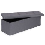 Pufa pikowana ciemnoszara