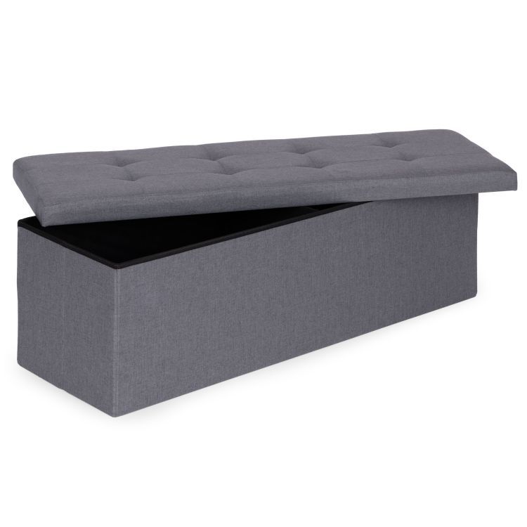 Pufa pikowana ciemnoszara