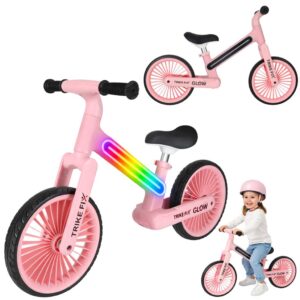 Rowerek biegowy Trike Fix Glow LED – Różowa magia RGB