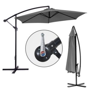 Parasol ogrodowy na wysięgniku MultiGarden 300 cm – Regulacja kąta | Średnica 3 m | Szary Modern