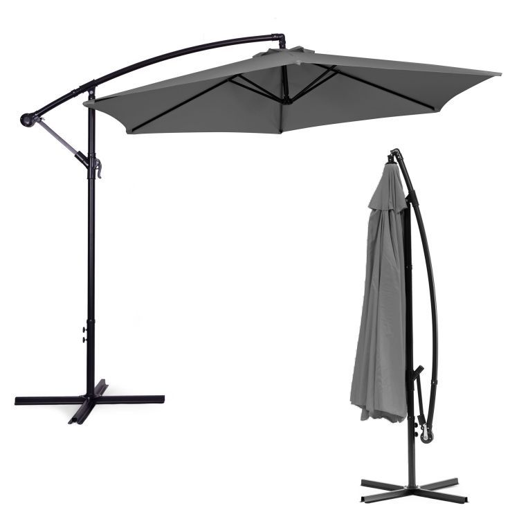 Parasol ogrodowy na wysięgniku MultiGarden 300 cm – Regulacja kąta | Średnica 3 m | Szary Modern - obrazek 4