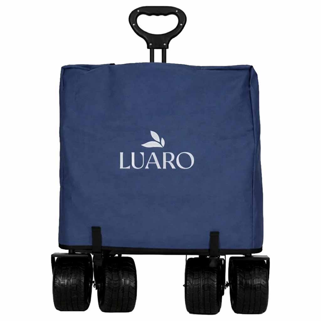 Wózek transportowy Luaro 120L – Terenowe koła Tank Wheel | Daszek UV | Składany | Granatowy - obrazek 15